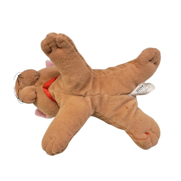 Vintage 1980s Pound Purries Small Orange Stripe Tabby Kitty Cat Plush Kitten 7" - Picture 4 of 11